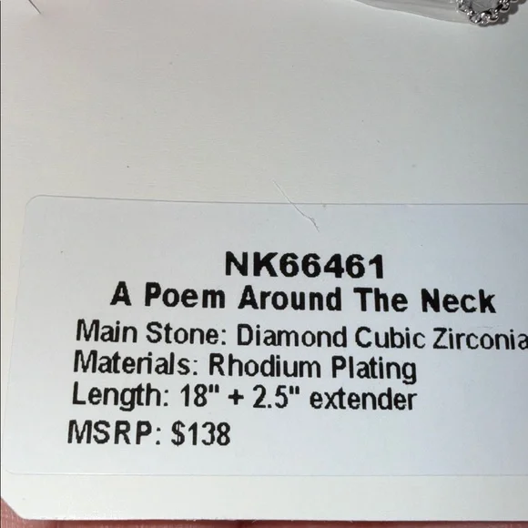 BP Silver Necklace with Sparkling Stones - Picture 2 of 2